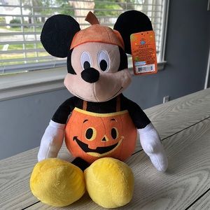 New Disney Mickey Mouse Halloween Pumpkin Plush!